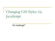 Changing CSS Styles via JavaScript