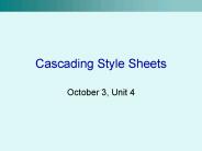 Cascading Style Sheets