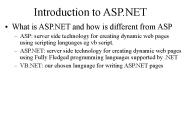 Introduction to ASP.NET