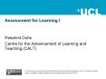 Assessment for Learning I PowerPoint PPT Presentation