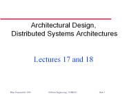 Architectural Design, Distributed Systems Architectures