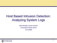 Host Based Intrusion Detection: Analyzing System Logs