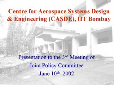 Centre for Aerospace Systems Design