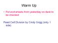Warm Up PowerPoint PPT Presentation