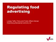 Regulating food advertising