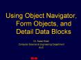 Using Object Navigator, Form Objects, and Detail Data Blocks PowerPoint PPT Presentation