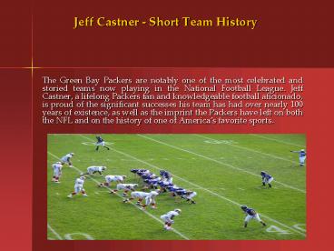 Jeff Castner - Short Team History