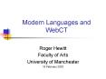 Modern Languages and WebCT PowerPoint PPT Presentation
