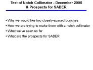 Test of Notch Collimator - December 2005