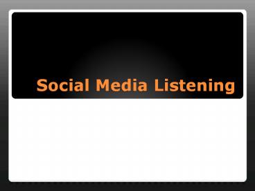 Social Media Listening