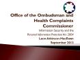 Office of the Ombudsman and Health Complaints Commissioner PowerPoint PPT Presentation