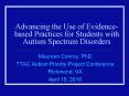 Advancing the Use of Evidence-based Practices for Students with Autism Spectrum Disorders PowerPoint PPT Presentation