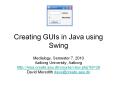 Creating GUIs in Java using Swing PowerPoint PPT Presentation