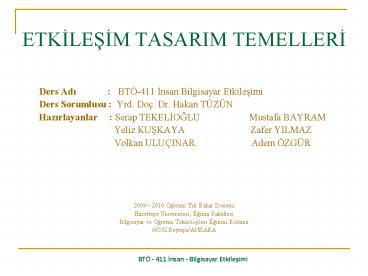 ETKILESIM TASARIM TEMELLERI