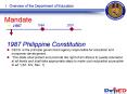 I. Overview of the Department of Education PowerPoint PPT Presentation