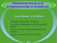 Intellectual/Social (I/S) Entrepreneurship in Academia