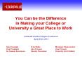 You Can be the Difference in Making your College or University a Great Place to Work PowerPoint PPT Presentation