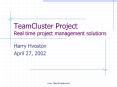 TeamCluster Project Real time project management solutions PowerPoint PPT Presentation