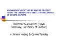 KNOWLEDGE CREATION IN AN ERP PROJECT TEAM: THE UNEXPECTED DEBILITATING IMPACT OF SOCIAL CAPITAL PowerPoint PPT Presentation