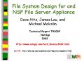 File System Design for and NSF File Server Appliance PowerPoint PPT Presentation