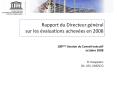 Rapport du Directeur g PowerPoint PPT Presentation
