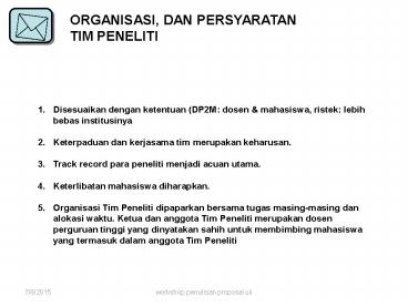 ORGANISASI, DAN PERSYARATAN