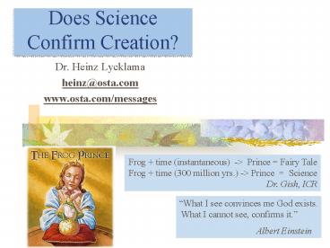 Does Science Confirm Creation?