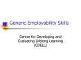 Generic Employability Skills PowerPoint PPT Presentation