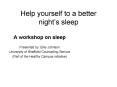 Help yourself to a better night PowerPoint PPT Presentation