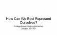 How Can We Best Represent Ourselves? PowerPoint PPT Presentation