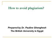 How to avoid plagiarism?