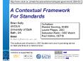 A Contextual Framework For Standards PowerPoint PPT Presentation