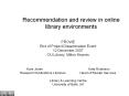 Recommendation and review in online library environments PowerPoint PPT Presentation