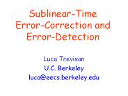 Sublinear-Time Error-Correction and Error-Detection