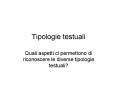 Tipologie testuali PowerPoint PPT Presentation