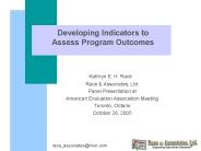 Developing Indicators to Assess Program Outcomes