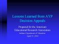 Lessons Learned from AYP Decision Appeals PowerPoint PPT Presentation