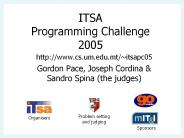 ITSA Programming Challenge 2005