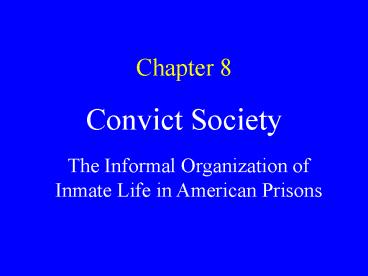 Convict Society