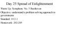 Day 25 Spread of Enlightenment PowerPoint PPT Presentation