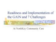 Readiness and Implementation of the GAIN and 7 Challenges