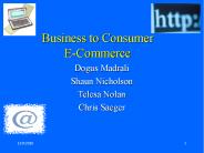 Business to Consumer E-Commerce