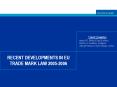 RECENT DEVELOPMENTS IN EU TRADE MARK LAW 2005-2006 PowerPoint PPT Presentation
