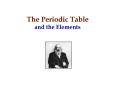 The Periodic Table and the Elements PowerPoint PPT Presentation
