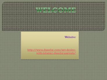 Get Desire with Islamic Dua for Parents