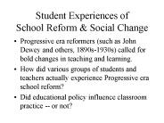 Student Experiences of School Reform