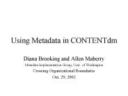 Using Metadata in CONTENTdm