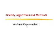 Greedy Algorithms and Matroids