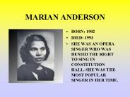 MARIAN ANDERSON