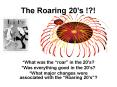 The Roaring 20 PowerPoint PPT Presentation